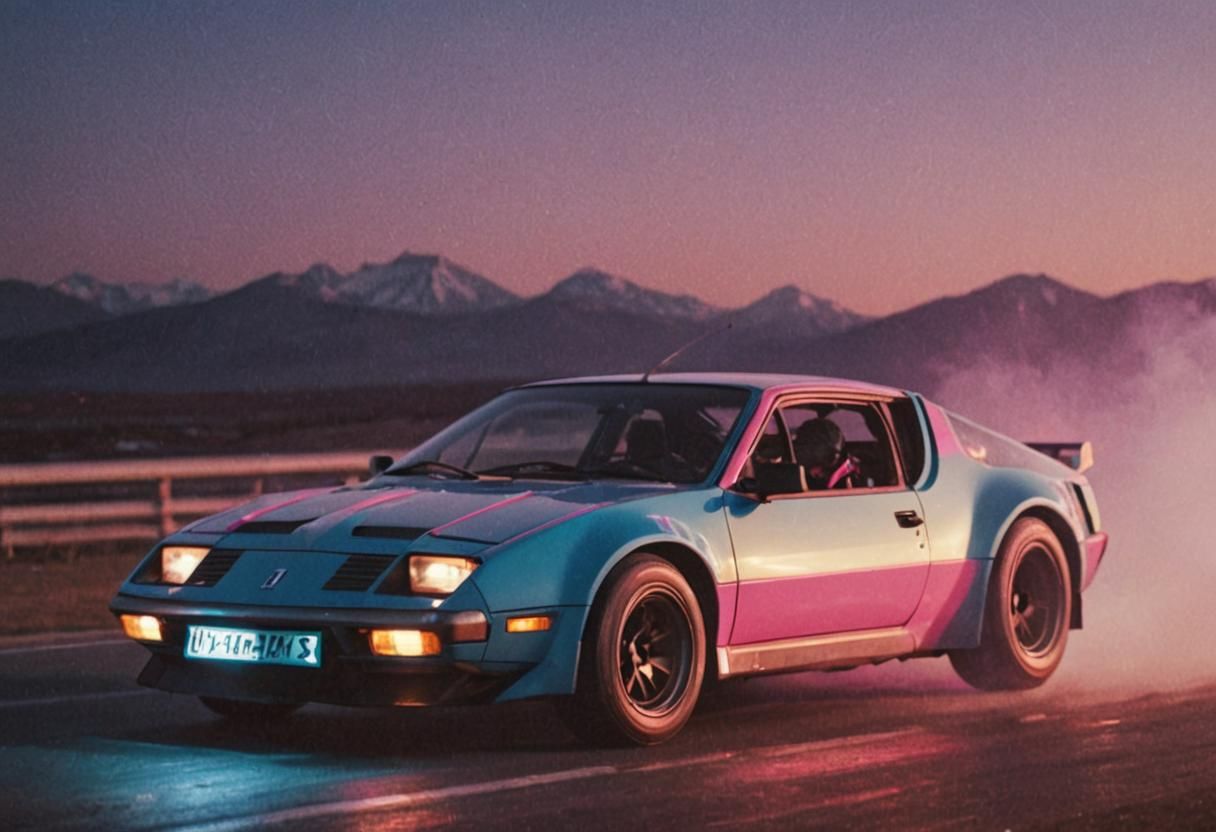 Alpine Renault A 310 Races with Neon Pink Highlights