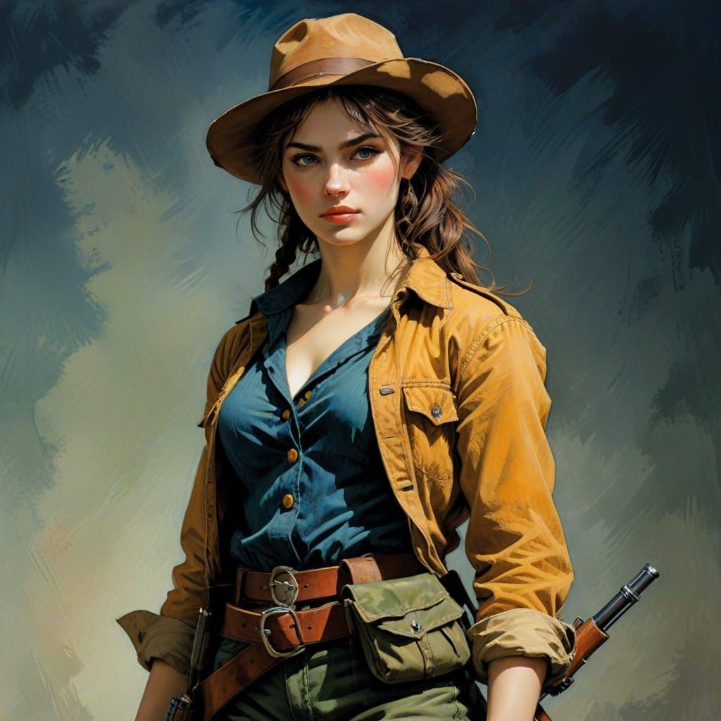 Cyberpunk Warrior in Chiaroscuro