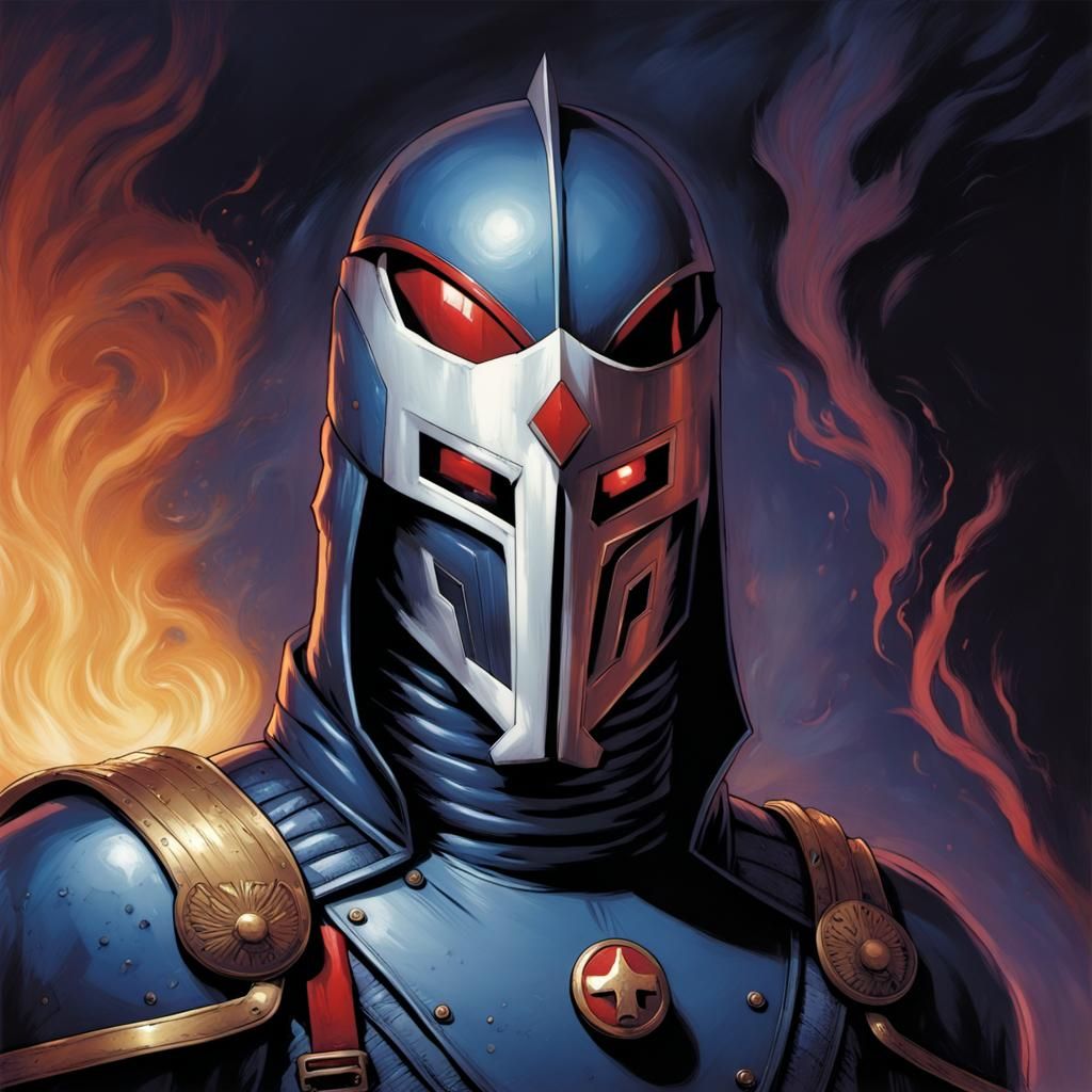 Cobra Commander in Comic Book Art Style