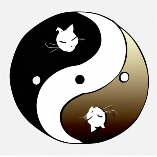 Yin and Yang Symbol Made of Two Cats