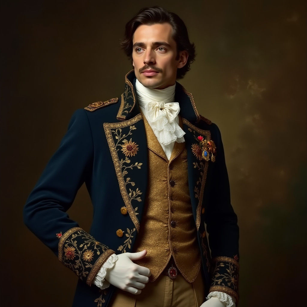 Elegant Gentleman in Court Dress, Classical Portrait