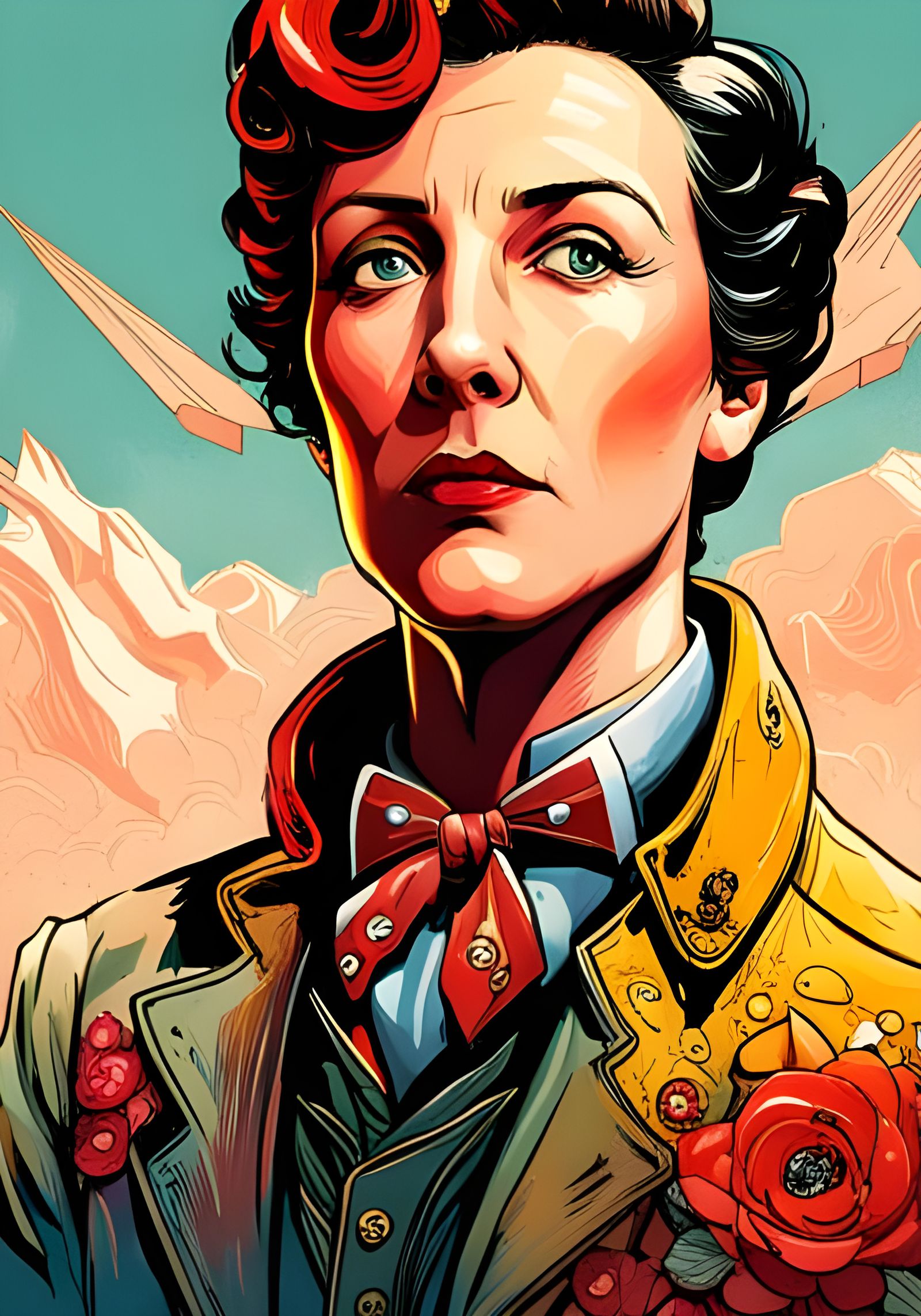 Punk Rock Agatha Christie Scene in Gouache