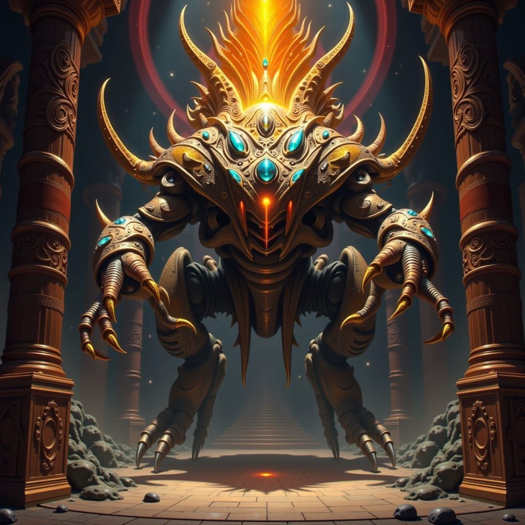 Epic Fantasy Concept Art of Ancient Roomba Warrior