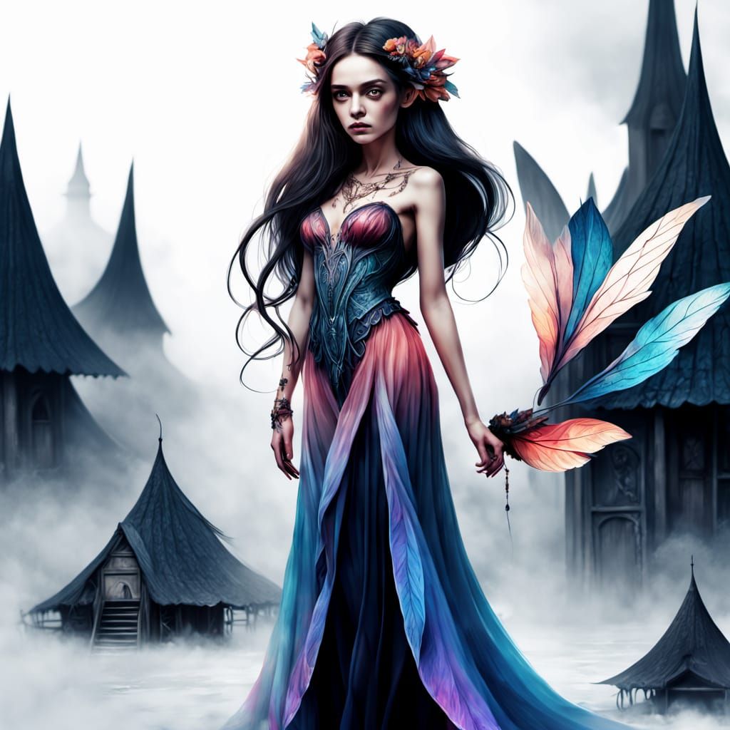 Ethereal Glowing Figure Portrait in Digital Painting Style