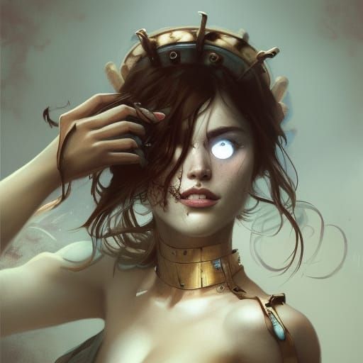 Surreal Pandemonium Portrait in Matte Oil Style