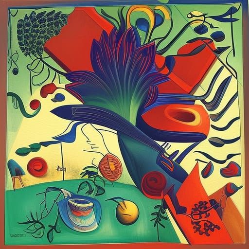 Hyper-Real Garden in Jacques-Louis David Style