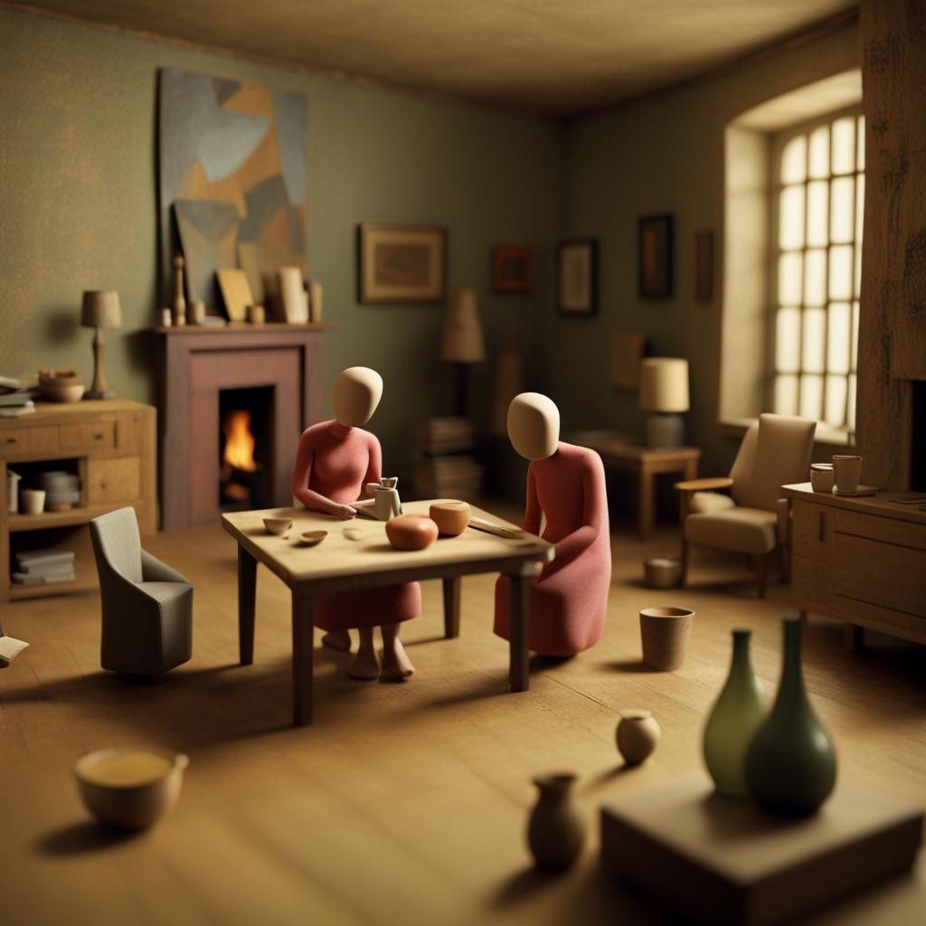 Domestic Scene in 3D CGI Style