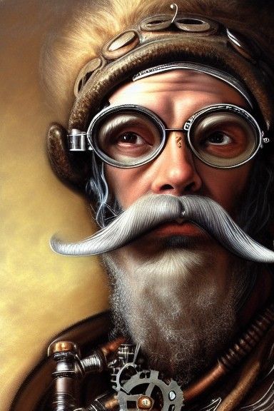 Steampunk Artificer Portrait in Surrealist Style