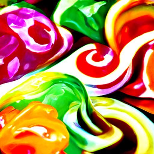 Vibrant Candyland Wonderland in Gouache Style