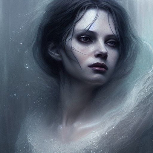 Hyperrealistic Ghostly Rusalka in Sinister Detail