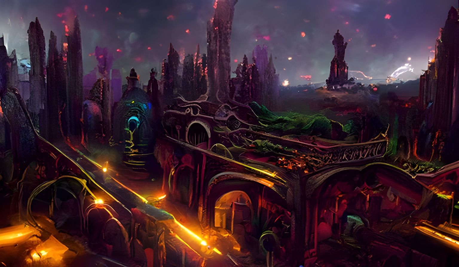 Neon Alchemic Laboratory in UV-Luminescence Style