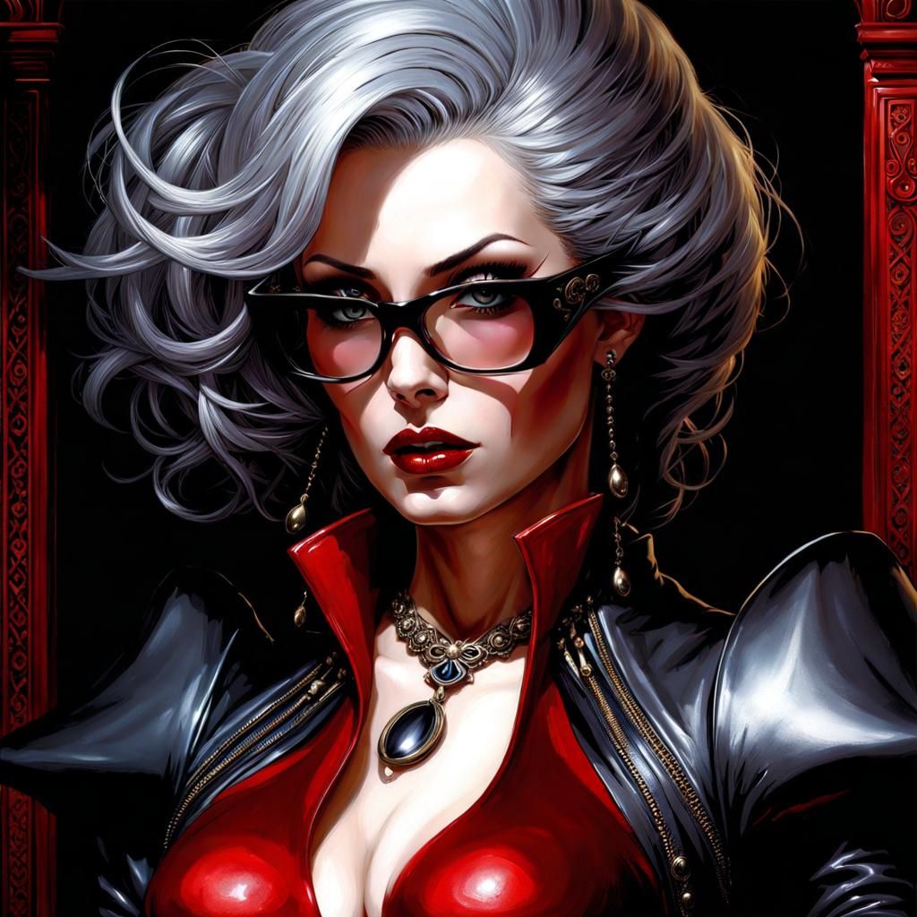 Gothic Shadow Mistress in Latex Lingerie