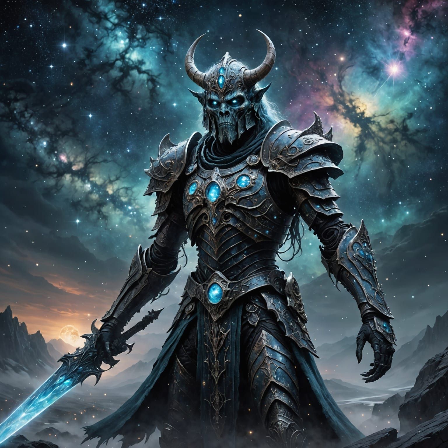 Celestial Draugr in Cosmic Regalia