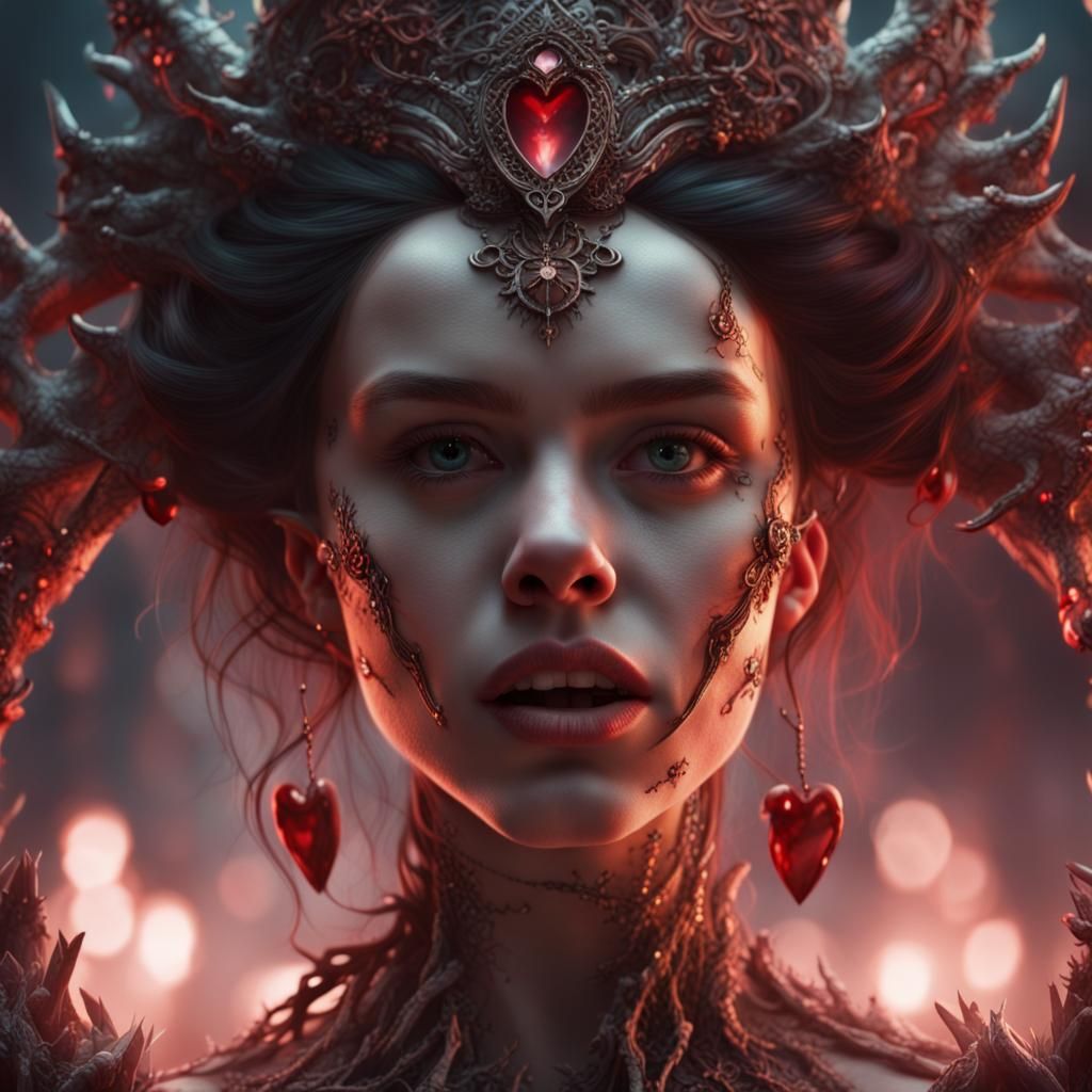 Horror Princess Ripping Out Heart: Digital Matte Painting