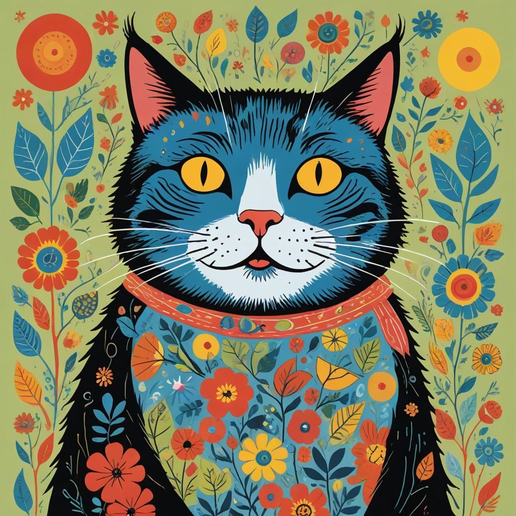 Feline Aristocrat in Whimsical Repose