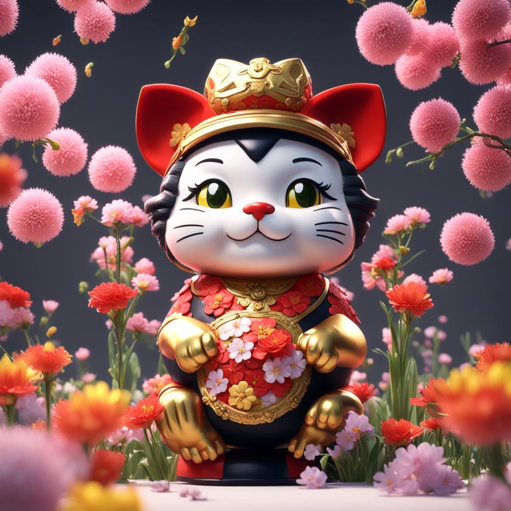 Maneki Neko Betty Boop in 3D Game Style