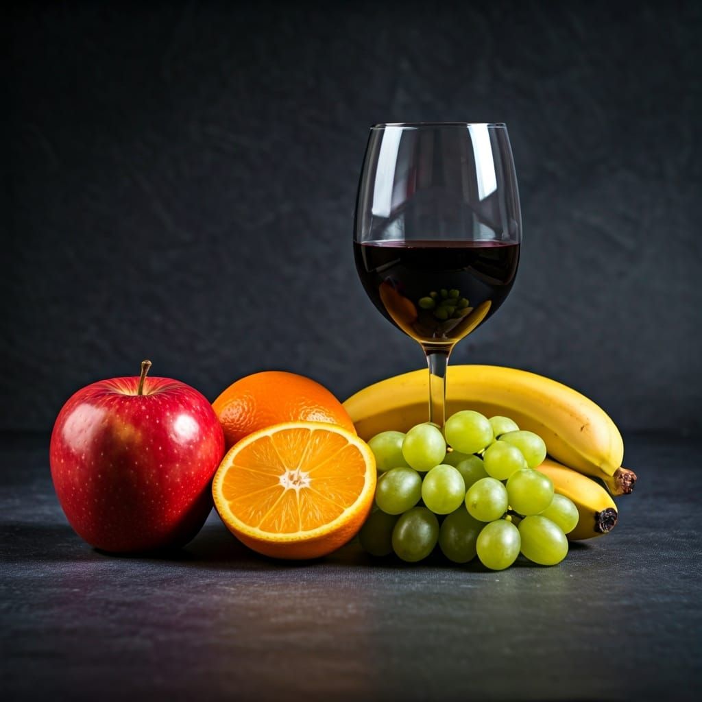Still Life of Fruit and Wine, Professional Photography
