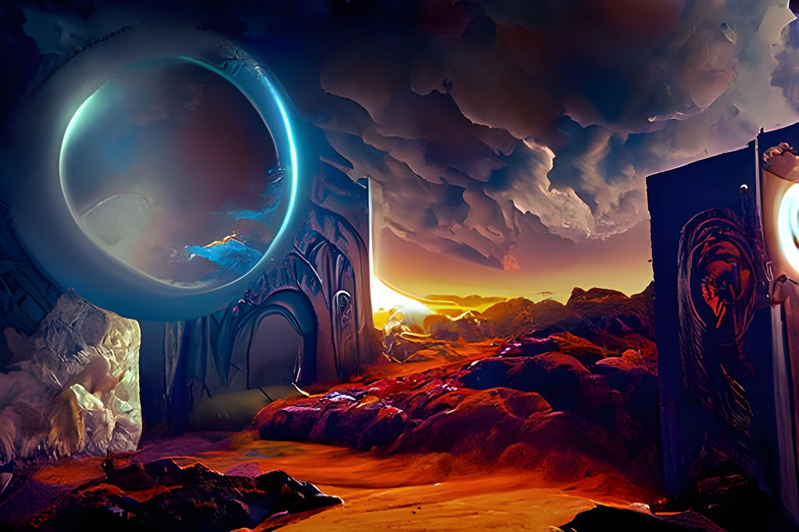 Epic Fantasy Portal in Oil Paint