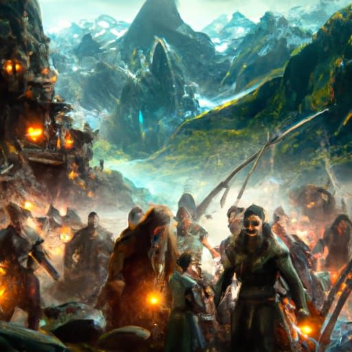 Epic Battle Scene in Dark Fantasy Style