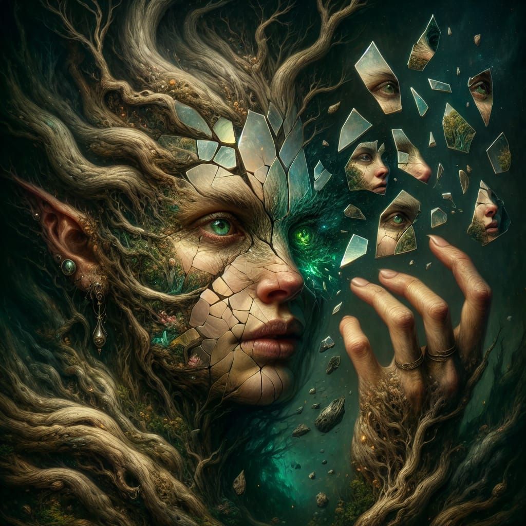 Surreal Troll Queen Portrait in Oil Paint