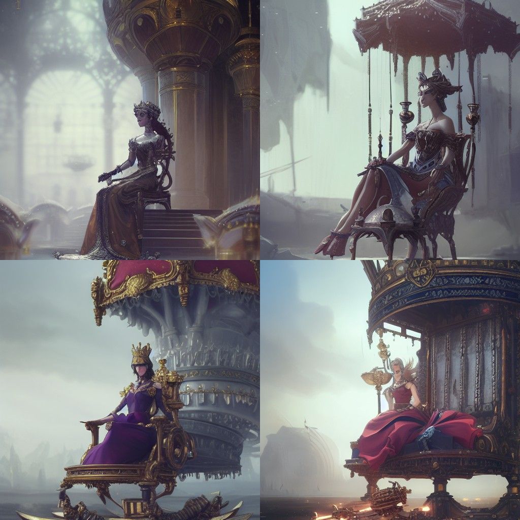 Mechanical Royal Chair in Shounen Fantasy Style