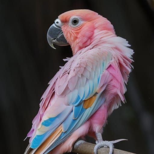 Hyperdetailed Pink Parrot Crystal in Digital Art