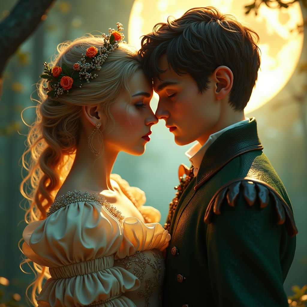Wendy Darling and Peter Pan, from Peter Pan, head and shoulders portrait, 8k resolution concept art portrait by Greg Rut...