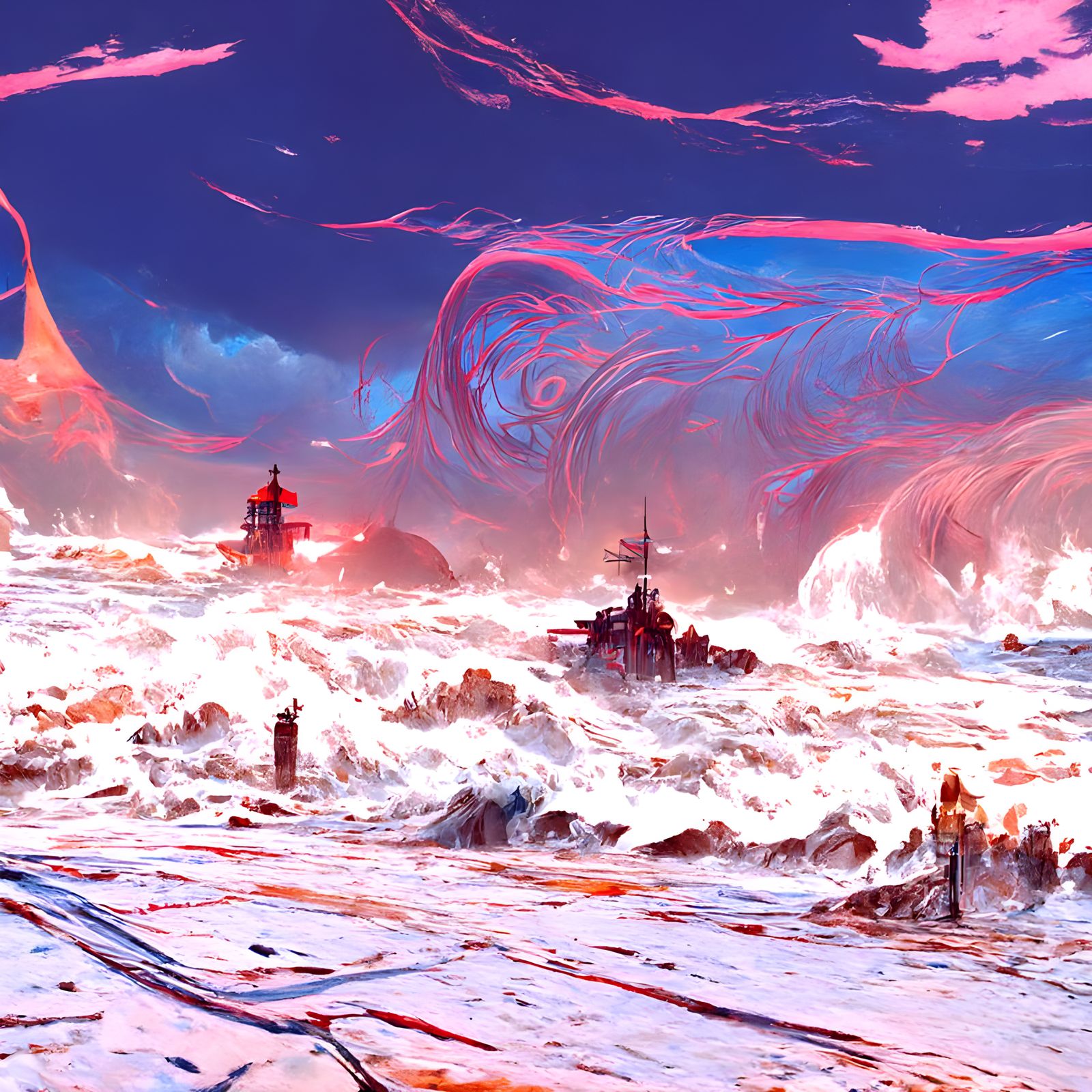 Wrathful Ocean Maelstrom in Hyperrealism