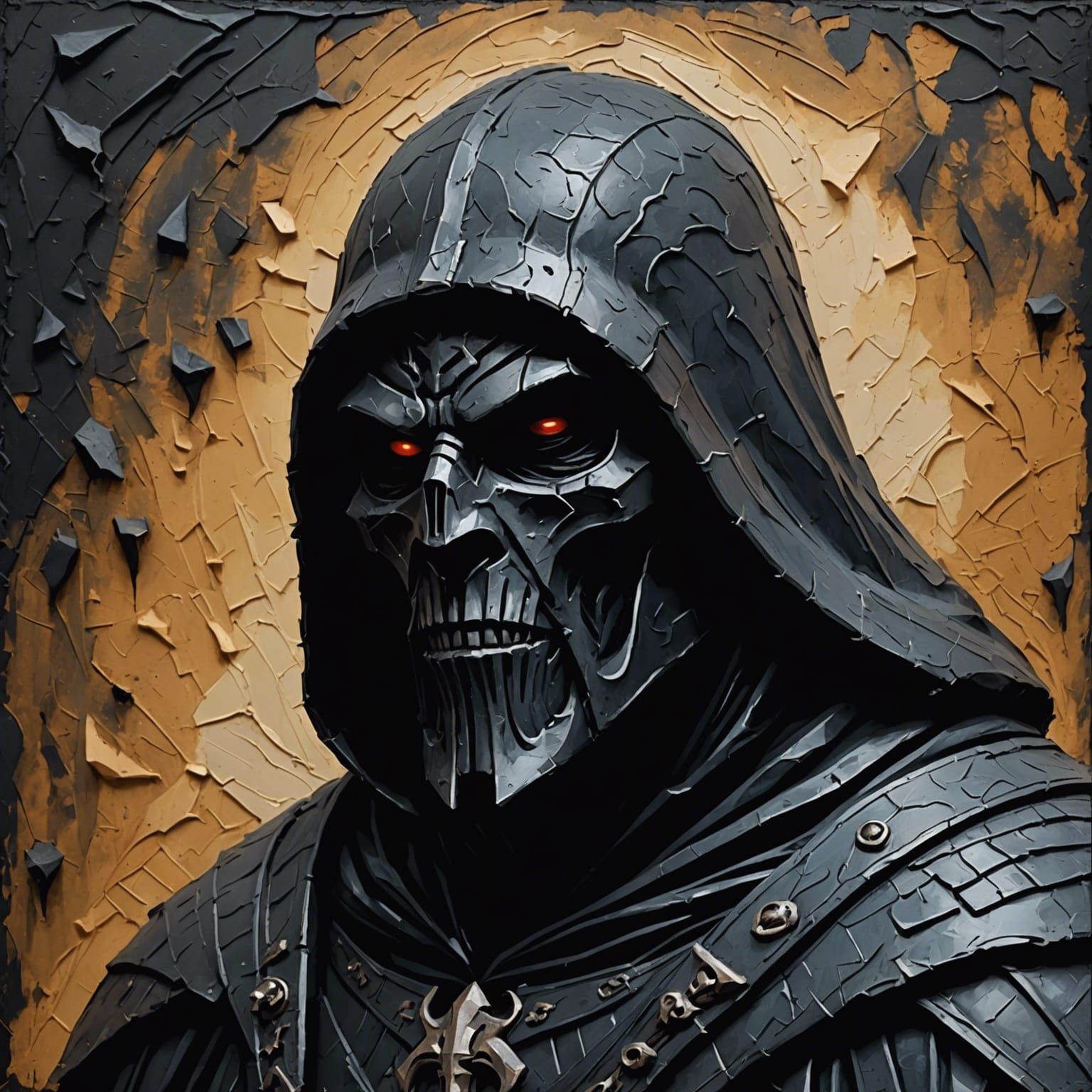 Grimdark Scene as Impasto Painting