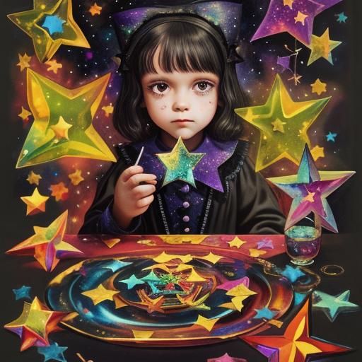 Gothic Rayograph: Wishing on Glittering Glass Stars