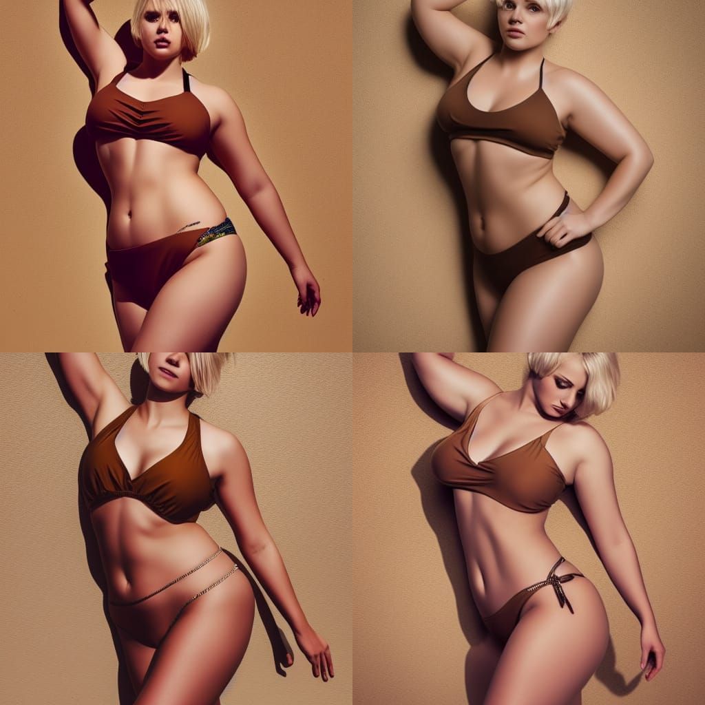 Hyper-Realistic Woman in Bikini with Blonde Hair