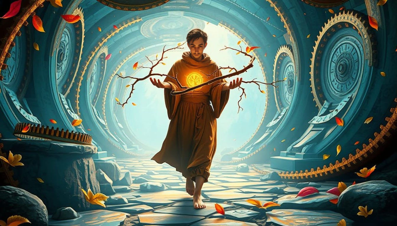 Ethereal Pilgrim in a Realm of Endless Time