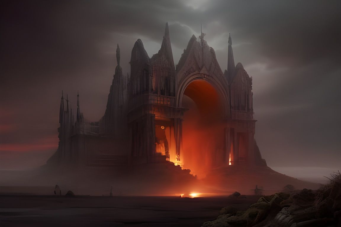 Epic Earthquake Landscape in Digital Matte Painting Style