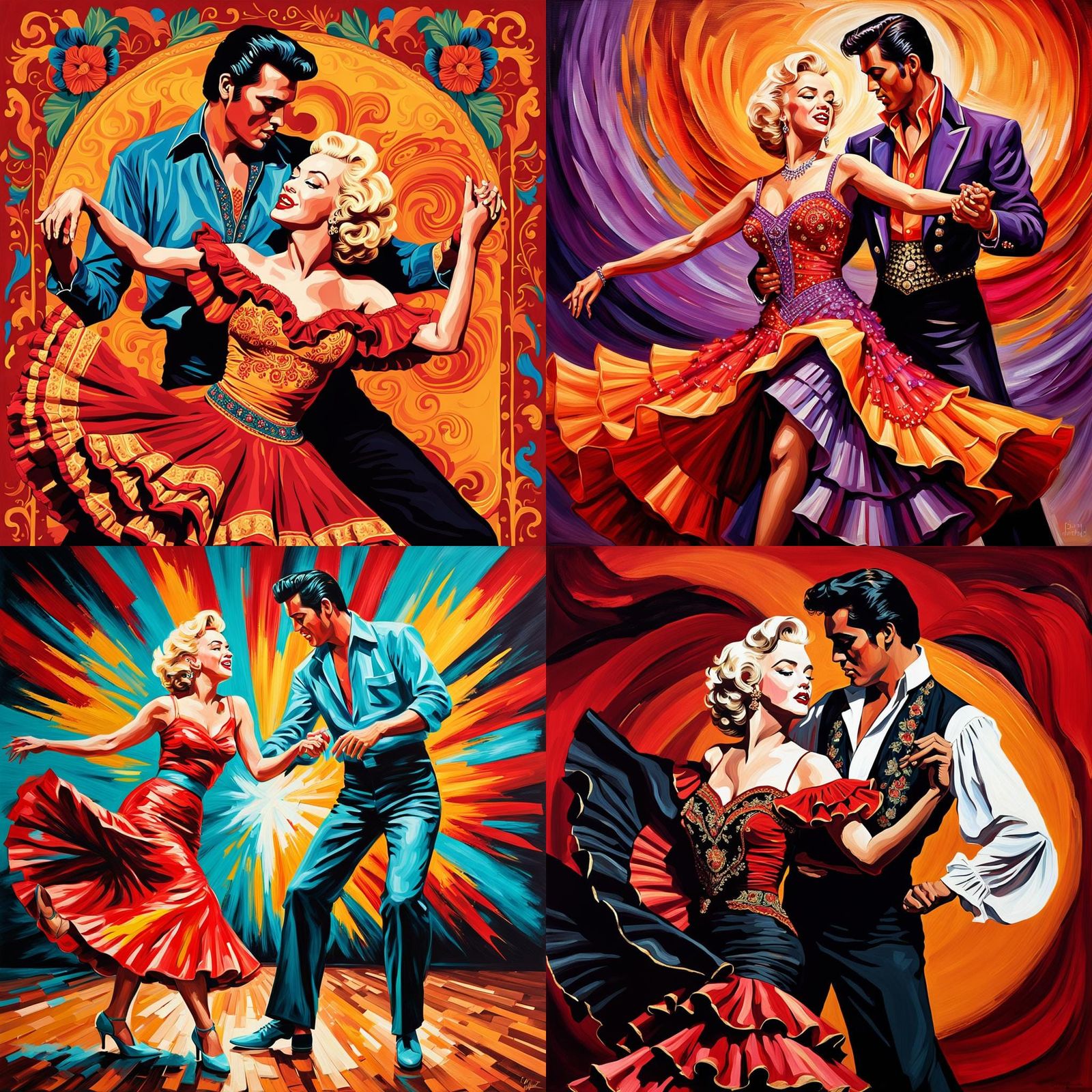 Marilyn and Elvis Dance Flamenco in Gypsy Outfits