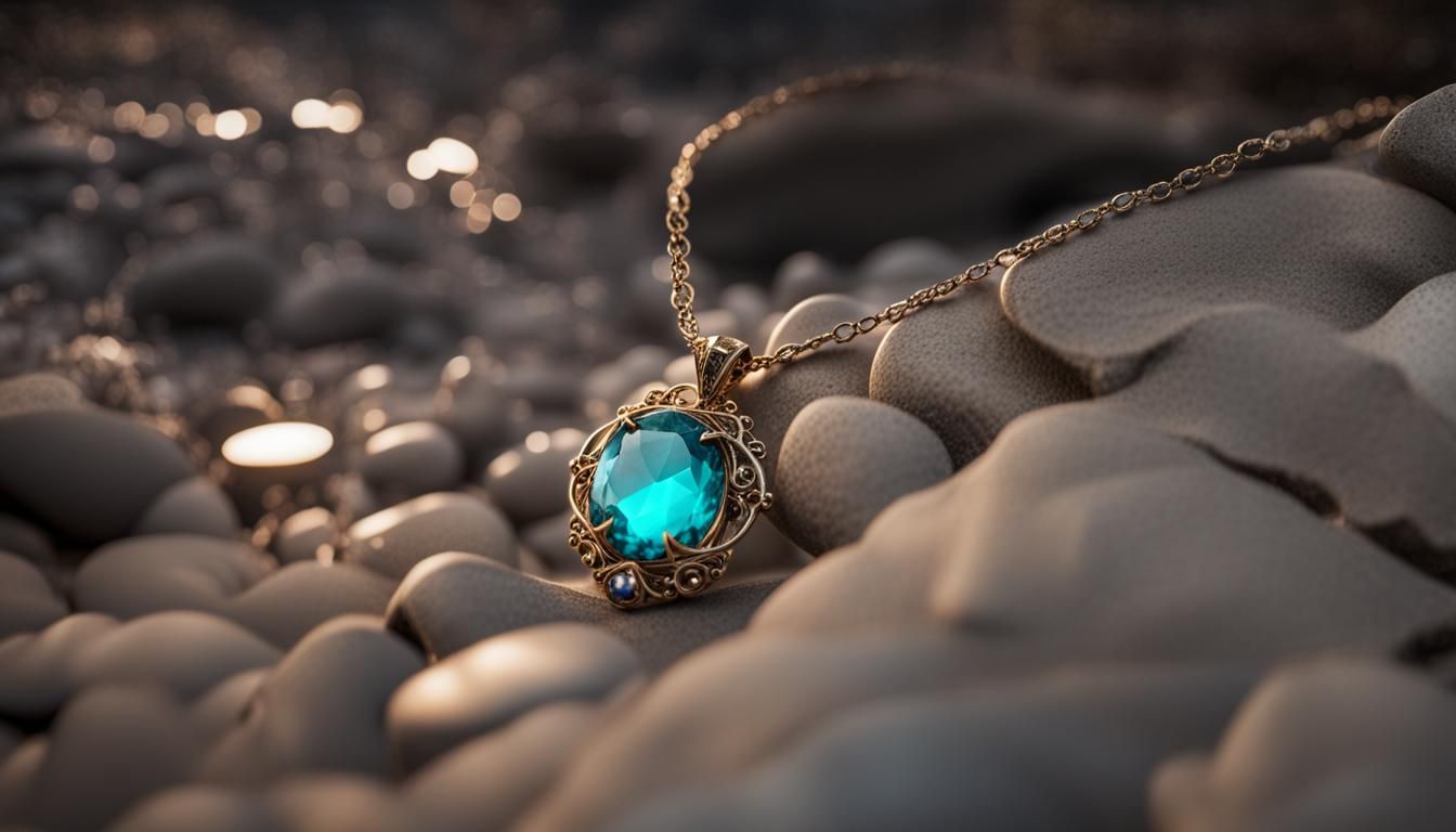 Gemstone Necklace Displayed Underground