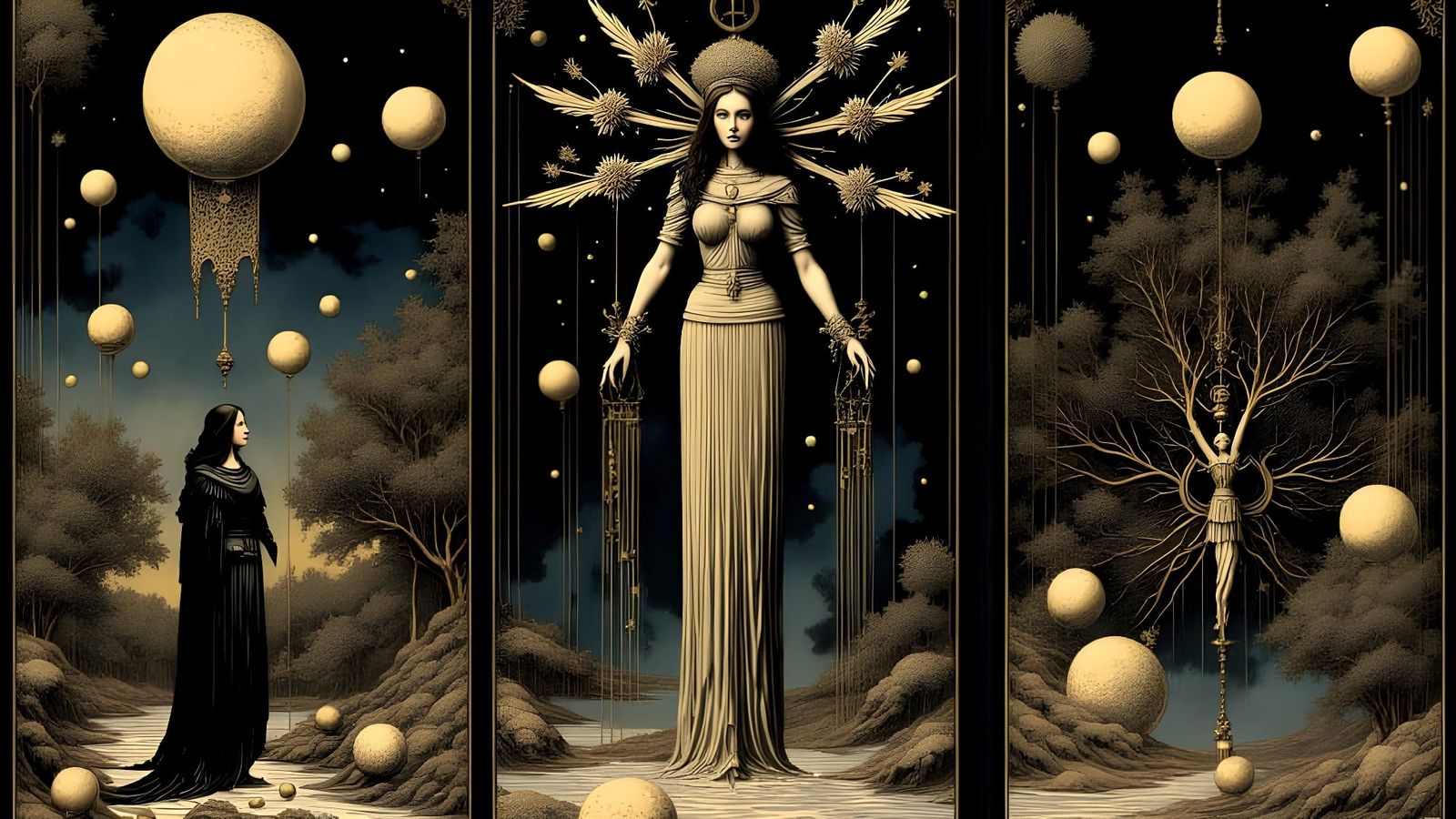 Pareidolia Tarot Card Objects in Durer Style