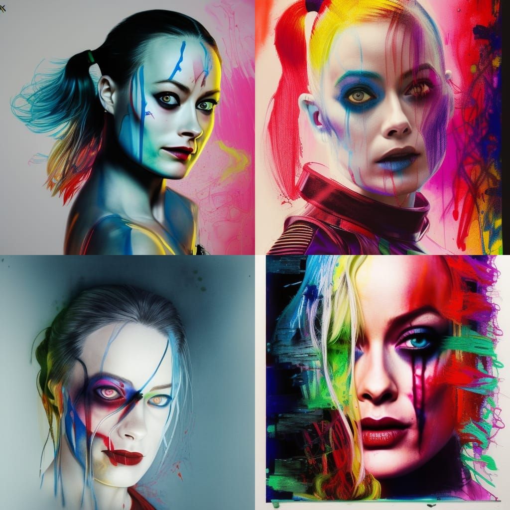 Olivia Wilde Portrait in Suicide Squad Style