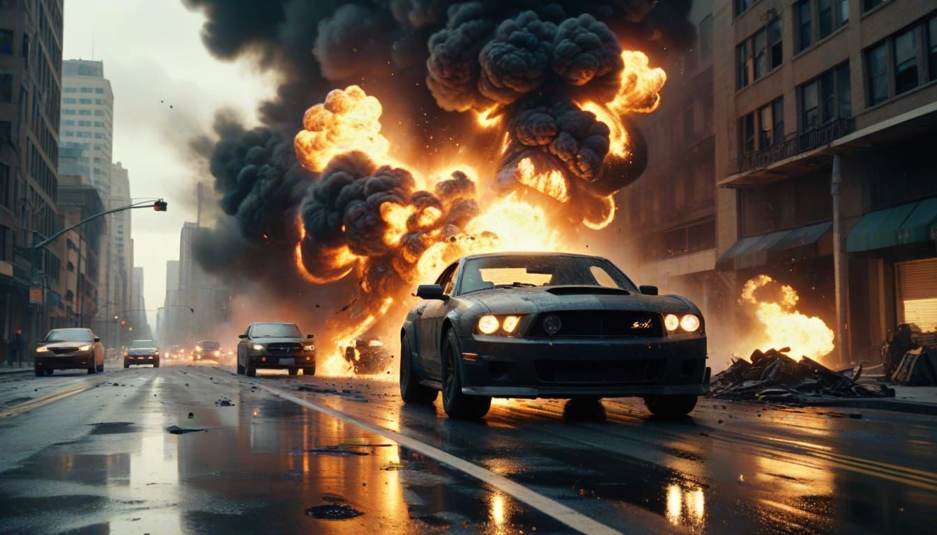 High-Octane City Chase in Cinematic Style