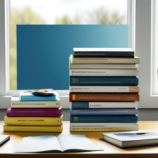 Printing Catalogs Stacked on Desk in Abstract Art Style