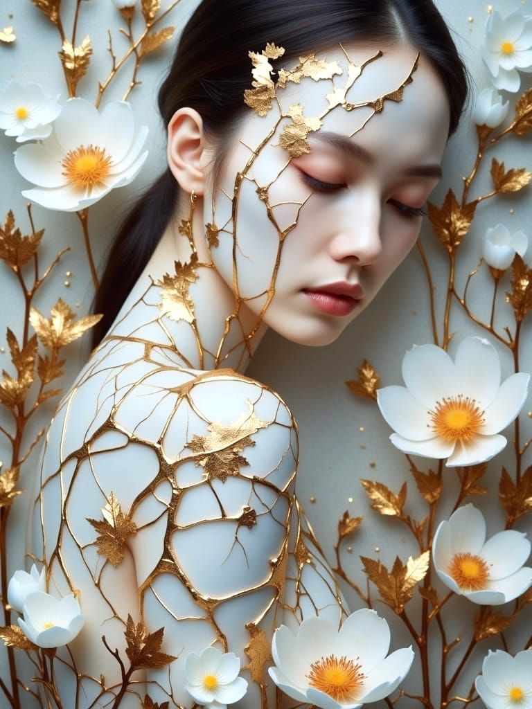 Porcelain Goddess of Kintsugi Beauty