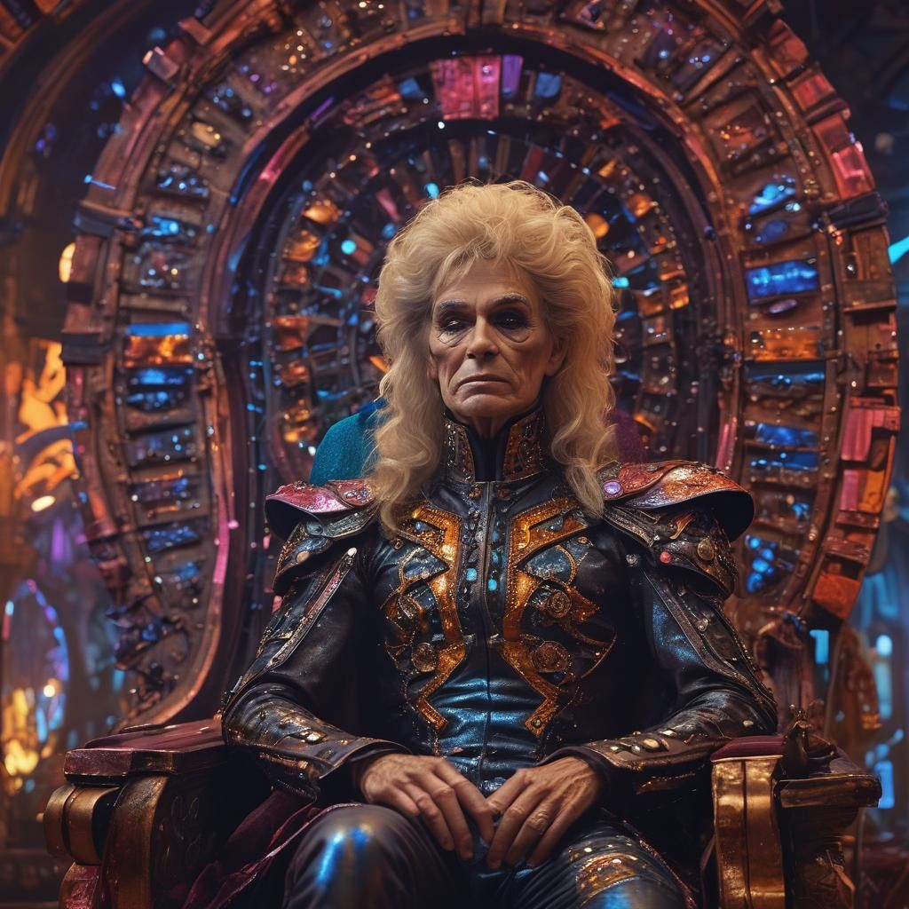 Elderly Actor as Barbarella, Retro-Futuristic Concept Art