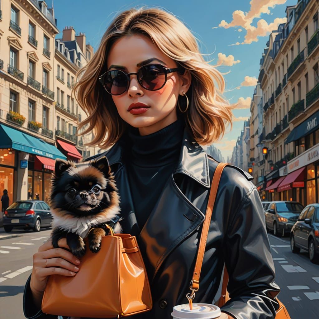 Confident Parisian Siren in Chic Style