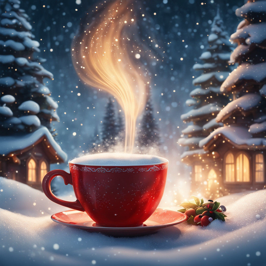 Nostalgic Holiday Scene: Rudolph and Mischief at the North P...