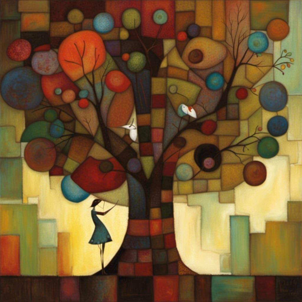 Patchwork Tree Inspired by Duncanson, Lommers, Lourenço