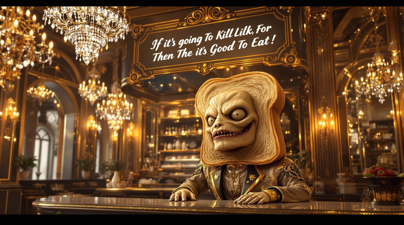 Surreal Bread Lord Reigns Over Art Deco Sandwich Shop