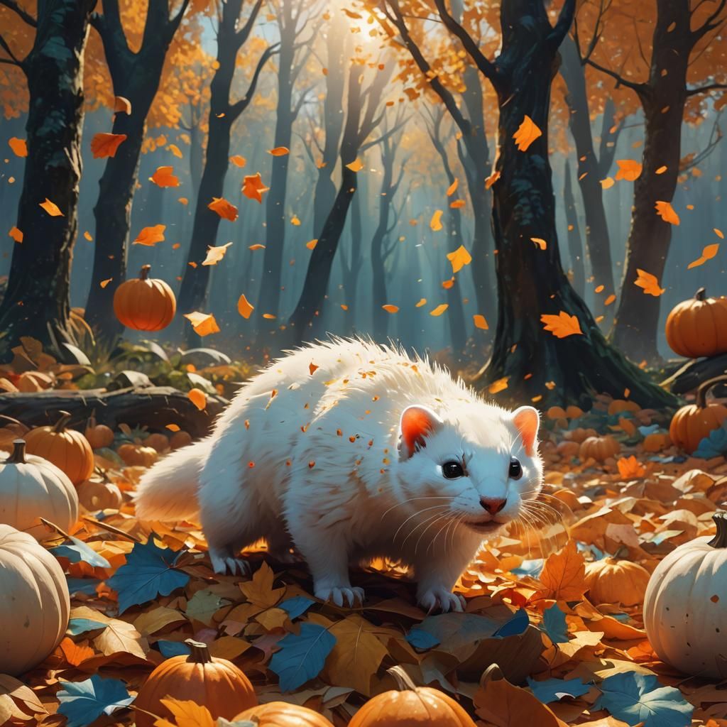 Ferret in Pumpkin, Fantasy Concept Art