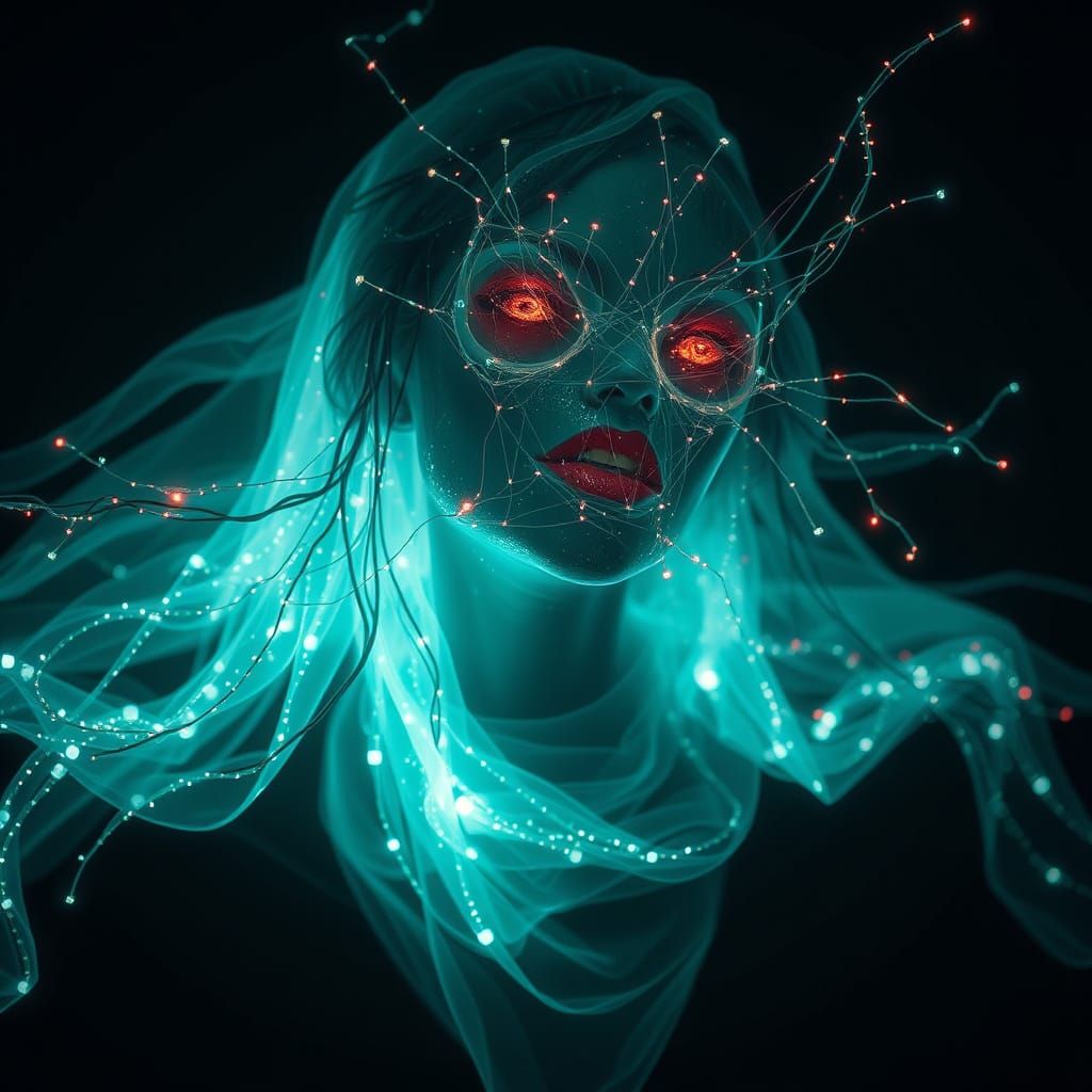 Diffuse Hallucinatory Spectre Creature in Toxic Punk Style