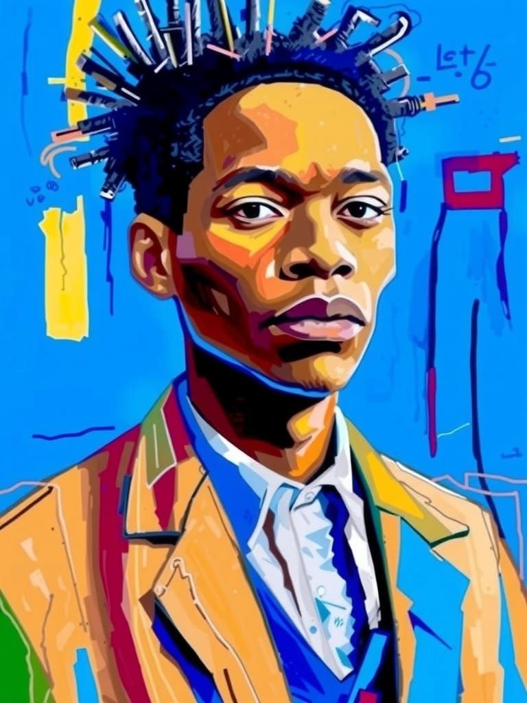 Basquiat-Inspired King Portraits in Neo-Expressionist Style