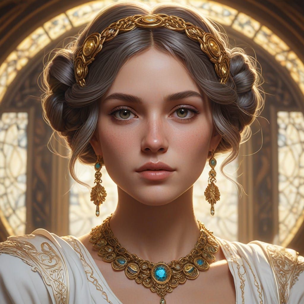 Regal Woman in Celtic-Inspired Glory