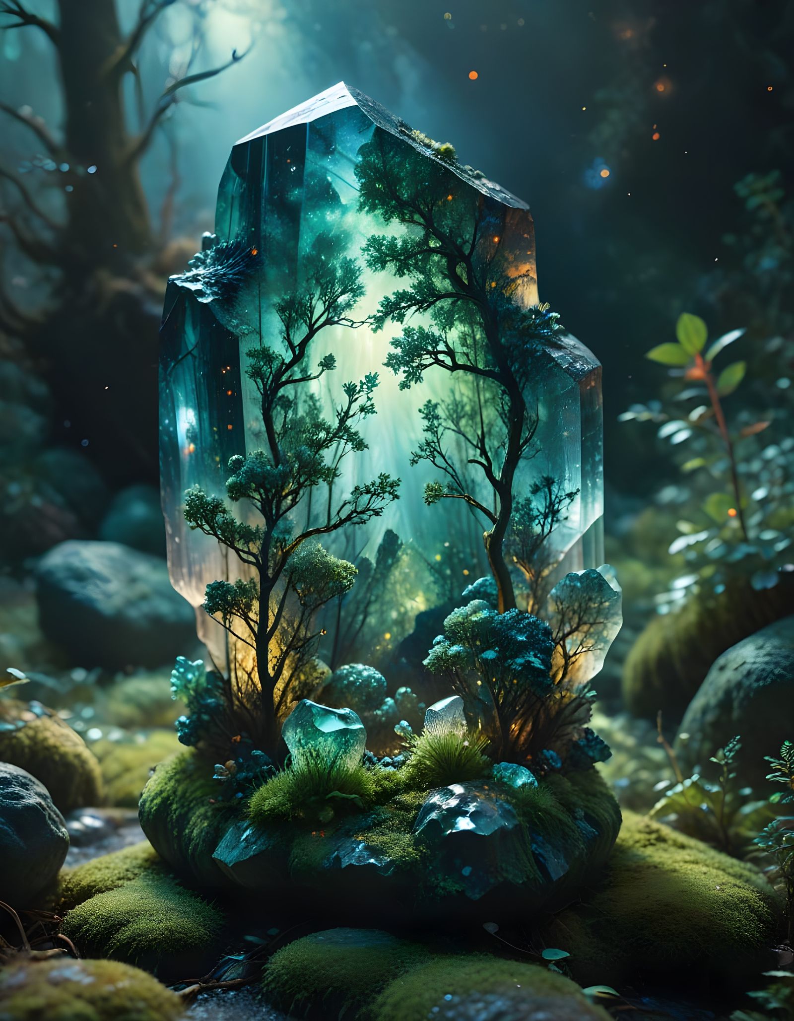 Radiant Australian Rainforest Monolith in Moss Agate